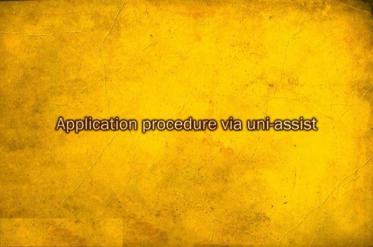 Application procedure via uni-assist